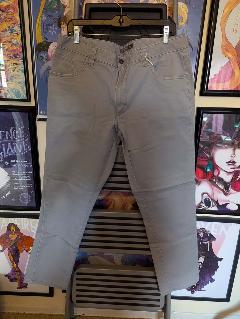 Van Heusen Flex Grey Pants Sz 34x30 Slim
